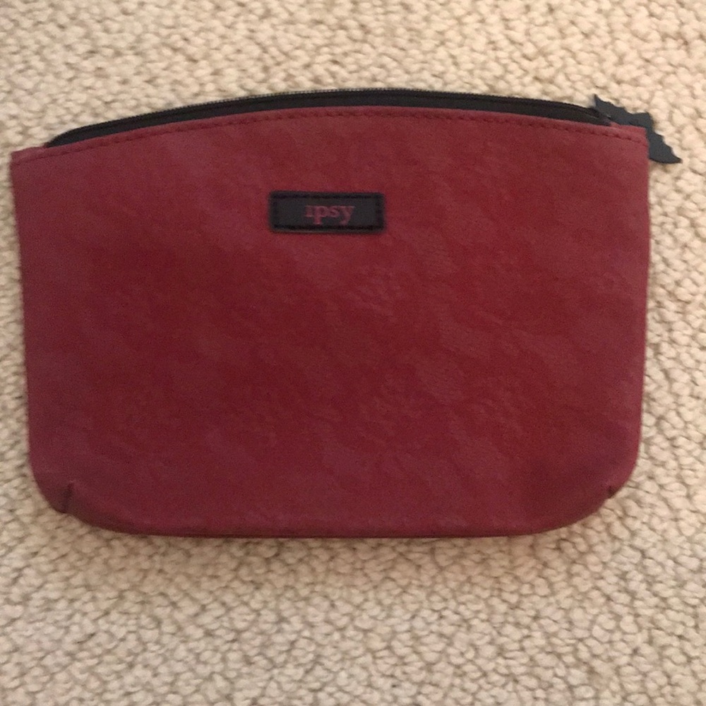 NWOT Ipsy Cosmetic Bag- red lace print